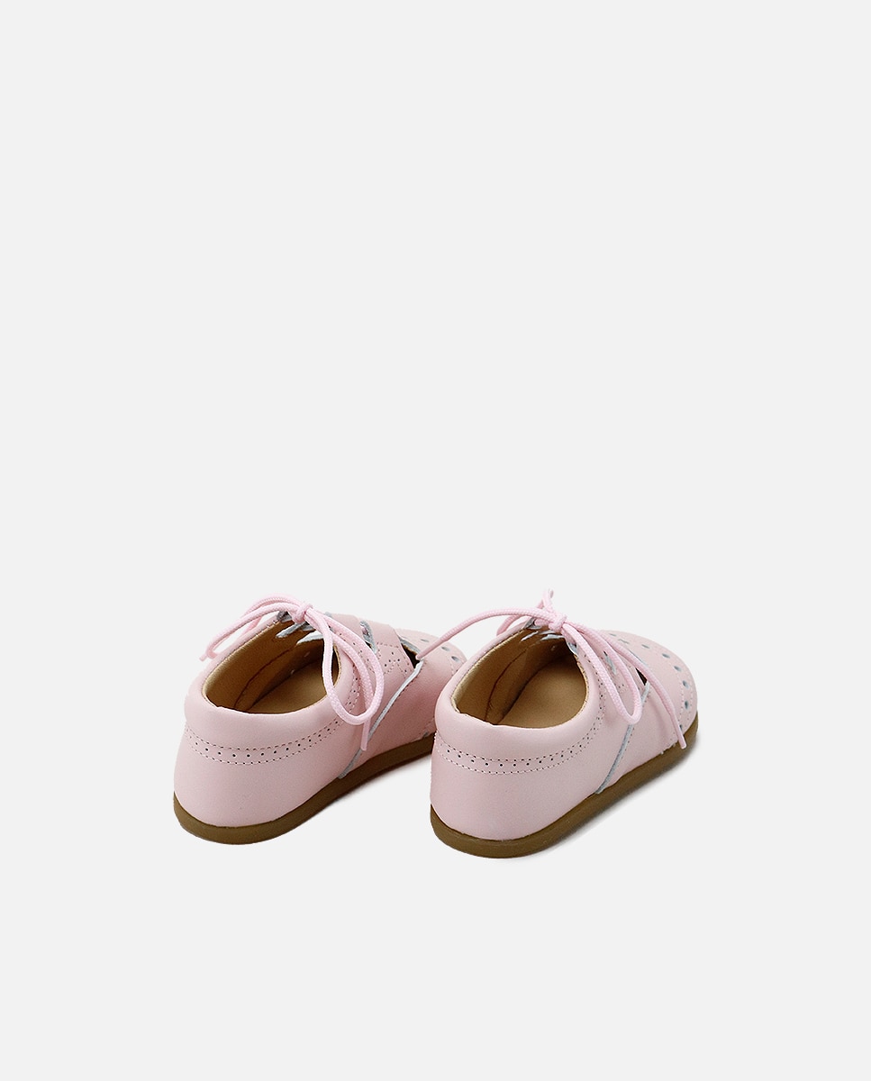Imagen 3 de Zapatos de cordones estilo gales de bebé en piel picada - Eli 1957 - Rosa claro Rosa claro