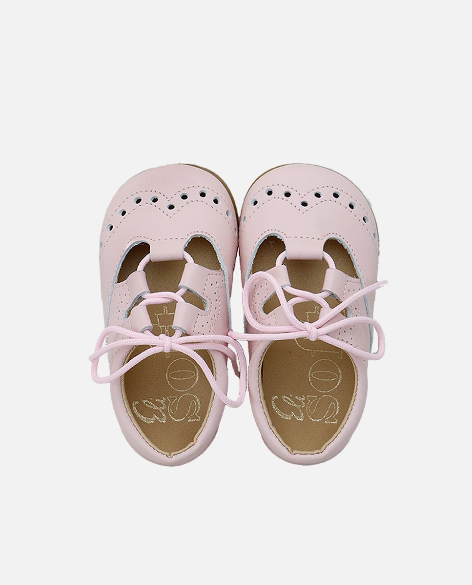Imagen 4 de Zapatos de cordones estilo gales de bebé en piel picada - Eli 1957 - Rosa claro Rosa claro