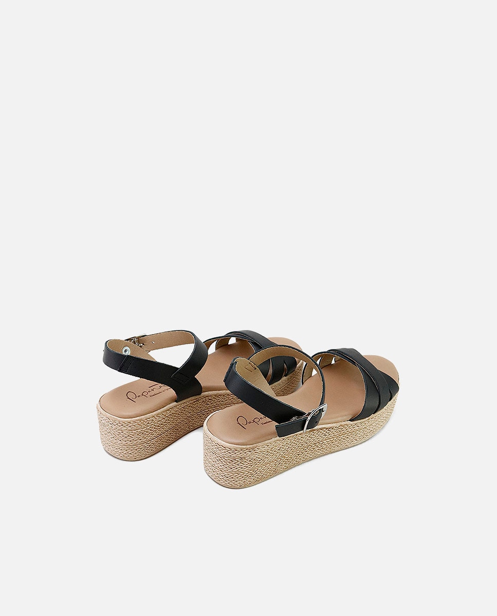 Eli 1957 - Sandalias abiertas de niña en piel con plataforma.