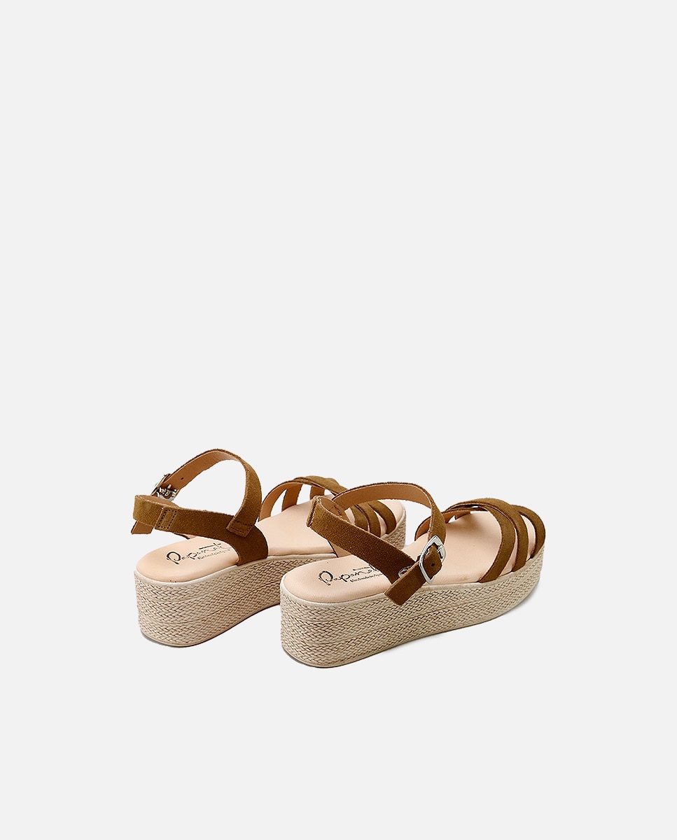 Eli 1957 - Sandalias abiertas de niña en piel con plataforma.